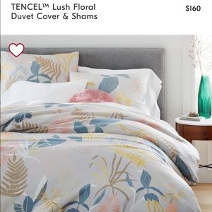 West Elm King Floral Duvet & 2 Euro Shams